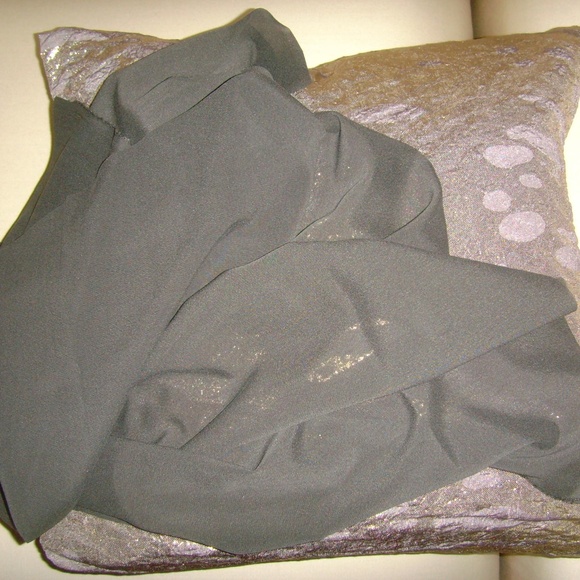 Pure Silk Chiffon Fabric in Gunmetal Gray (Deep Gray) - Picture 3 of 13